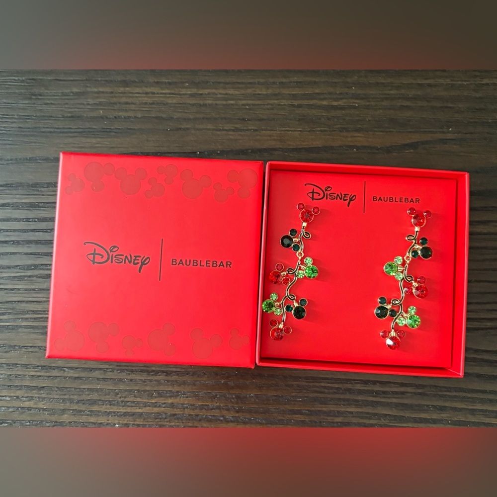 NEW Disney BaubleBar Mickey Christmas light earrings